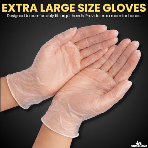 Extra Large Disposable Vinyl Gloves for Food Handling - 100 Pack