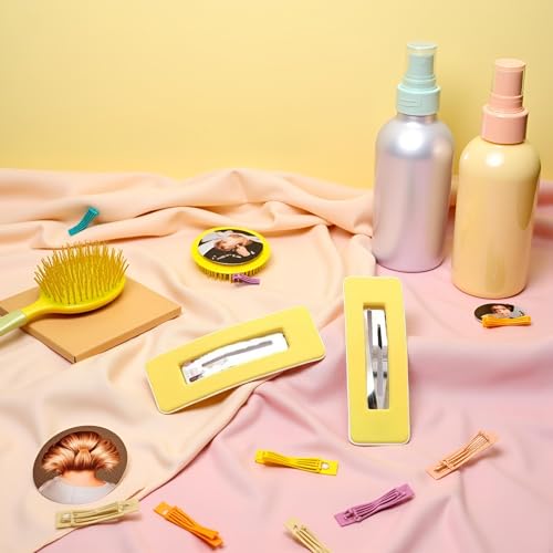 Myuiao Yellow Matte Square Hair Clips Set for Women and Girls