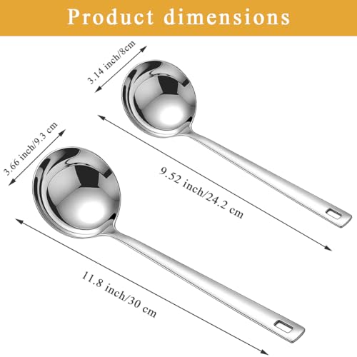 Kyraton 2-Piece Stainless Steel Soup Ladle Set - Ergonomic Design
