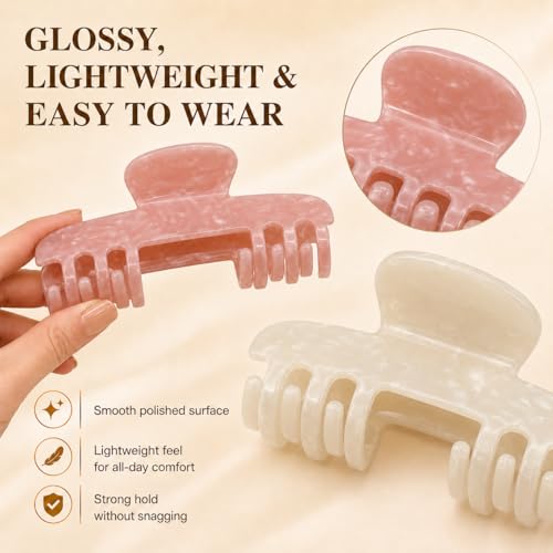 Aileam 2 Pcs Large Hat Claw Clips for Baseball Caps Tortoise Shell
