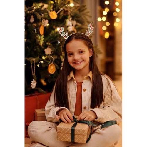 Metallic Gold Reindeer Antler Christmas Headband for Holiday Parties