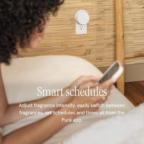 Pura & K. Hall Designs Home Scent Refill - Smart Home Air Diffuser - Up to 120-Hours of Premium Fragrance per Refill - Household Essential - Clean Diffuser Fragrance - 2 Pack, Washed Cotton