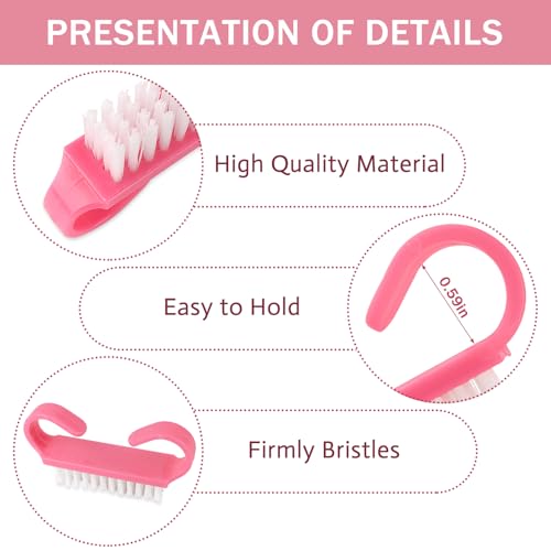 HANWER 24 Pack Handle Grip Nail Brushes - Travel Size Hand Scrub Cleaners