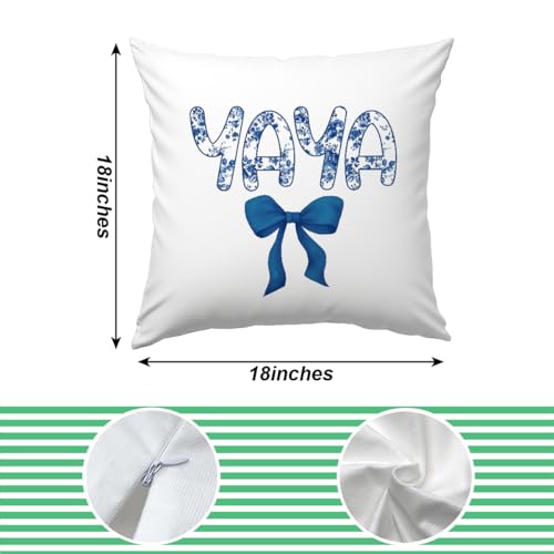 Yaya Mother's Day Pillow Covers 18x18 - Flannel Floral Decor