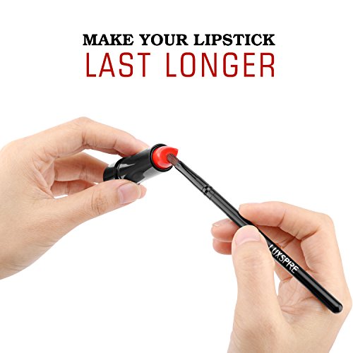 Luxspire Lip Brush and Concealer Brush Set, 2 Pieces Black Synthetic