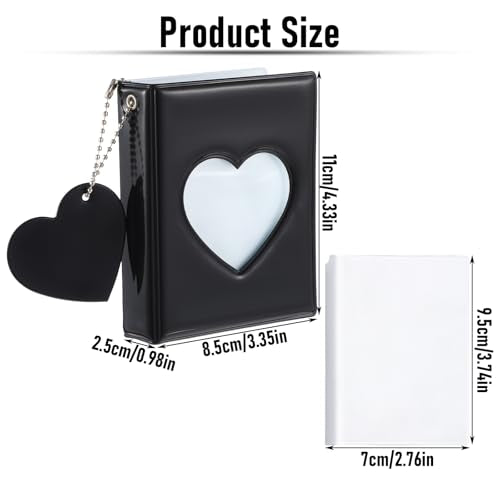 3-Inch Photo Card Holder Album with 32 Pockets - Black