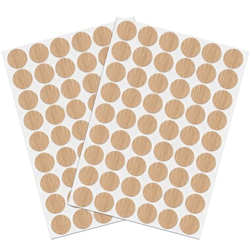 Self-Adhesive Screw Hole Cover Stickers - 108 PCS Wood Grain