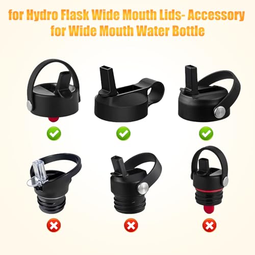 Replacement Straws for Hydro Flask Wide Mouth Bottle with Brush, 6 Pack