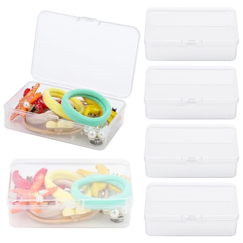 BATTIPAW Clear Hair Tie Organizer - 6PCS Mini Storage Box