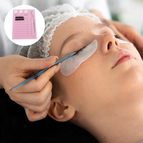 Pink Eyelash Extension Holder with Magnetic Closure & Glue Cup Holes