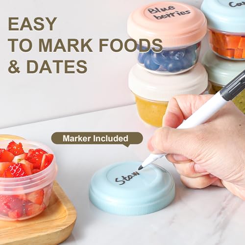 VITEVER 4 oz Reusable Plastic Food Storage Containers - 8 Pack, Airtight & Dishwasher Safe