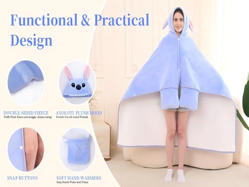 Mistletoe Unicorn Wearable Hooded Blanket, Warm Flannel Lamb Cape Shawl