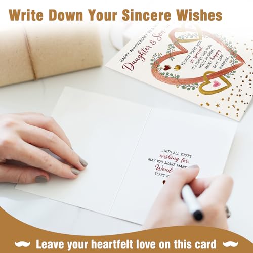 Elegant Anniversary Card for Daughter & Son-in-Law - Heartfelt Design