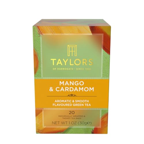 Taylors of Harrogate Mango & Cardamom Green Tea, 20-Count Tea Bags (6-Pack)
