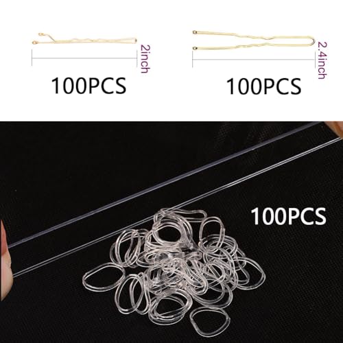 Blonde Hair Pins and Bobby Pins Kit with Elastic Bands & Storage Box