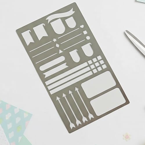 Reusable Stainless Steel Stencil Template for Planners - 7x4 Inch