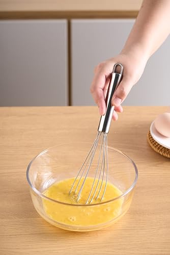 Tafond 10.63-Inch Stainless Steel Flat Whisk for Egg Beating & Mixing - Kitchen Utensil