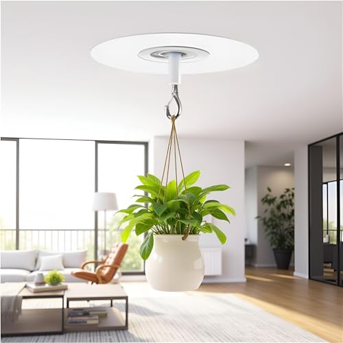 Adhesive Ceiling Hooks with Safety Clasp for Home Decor