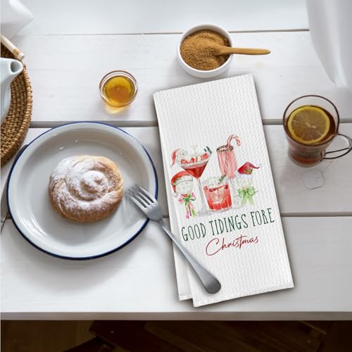 Golf Cocktail Christmas Kitchen Towels - Santa & Holiday Decor - 16x24 Inch
