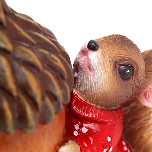 Needzo Squirrel in Sweater Christmas Ornament, Woodland Holiday Decor 2.25"