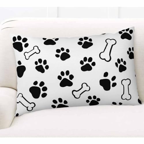 EKOBLA 20x30 Inch Dog Paw Print Throw Pillow Cover - Pack of 1, Multi-a28
