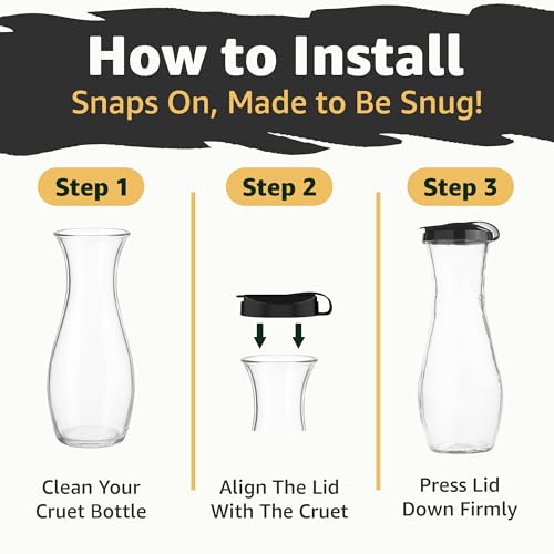 Jmoe USA Replacement Lids for Good Seasons Salad Dressing Cruet - 2-Pack