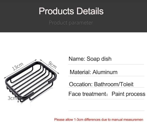 Gold Stainless Steel Soap Dish Holder for Shower Wall - Drill-Free Installation
