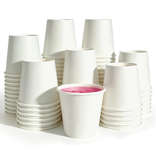 100 Pack 3oz Disposable Paper Cups - BPA-Free Leak-Proof Rinse Cups