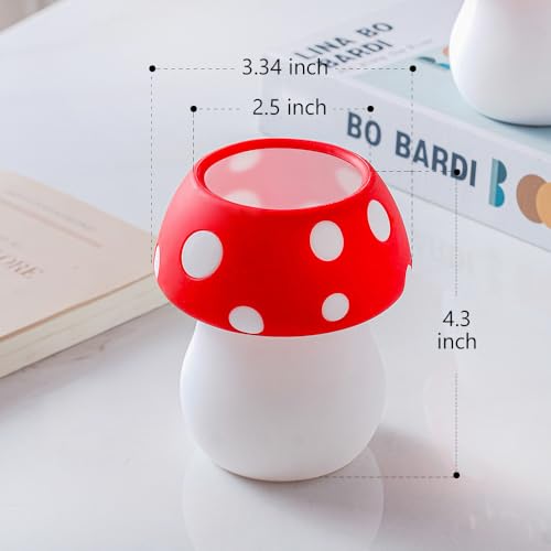 Red Silicone Mushroom Toothbrush Holder for Kids - Fun & Unbreakable