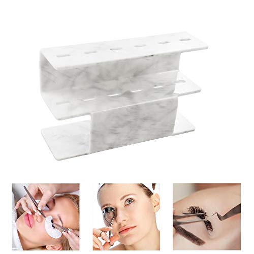 Marble Acrylic Tweezers Holder for Eyelash Extensions - 6 Holes