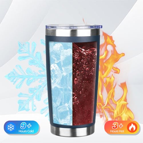 DIW 20oz Insulated Travel Coffee Mug - Navy Blue Stainless Steel Tumbler