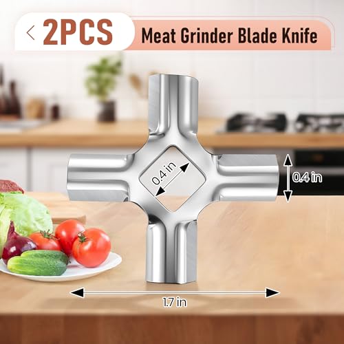 2 Pack Stainless Steel Meat Grinder Blades for KitchenAid FGA