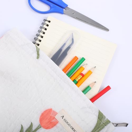 Skrfren 2-Piece Stainless Steel Precision Tweezers Set - Straight and Curved Tips for Eyelash Extensions, Crafts, Electronics, and Nail Art