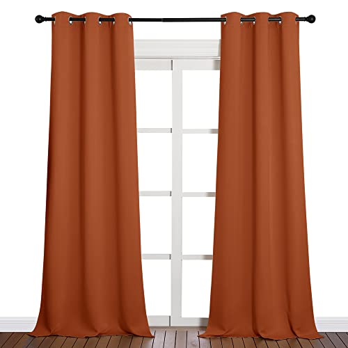 NICETOWN Burnt Orange Blackout Curtains - 42" W x 90" L, 2 Panels