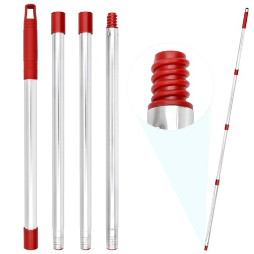 4-Section Stainless Steel Spin Mop Handle Replacement (30 to 58 Inch)