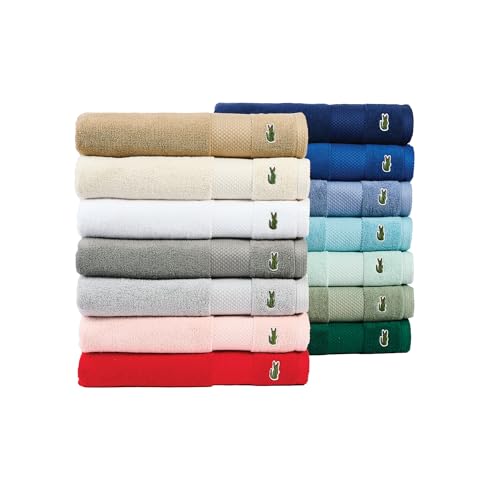 Lacoste Heritage Hand Towel, 100% Supima Cotton, 16" x 30", Aloe