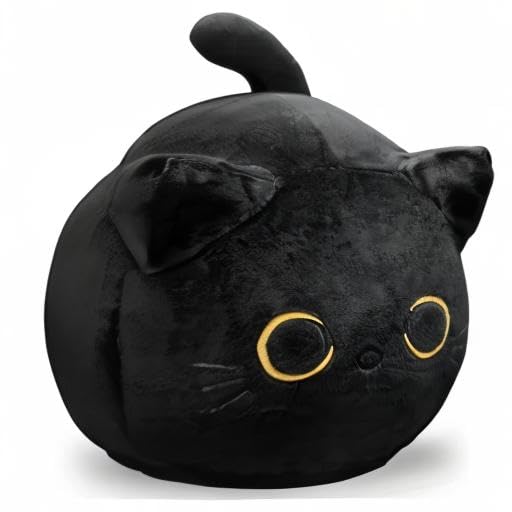 Soft Black Cat Plush Toy Pillow - 8 Inch Stuffed Animal Gift