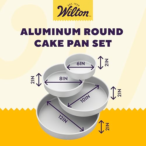 Wilton 4-Piece Round Cake Pan Set - PFAS-Free, 8-14 in.