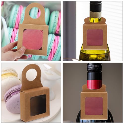 12-Pack Wine Bottle Gift Boxes with Window and Hanging Hook