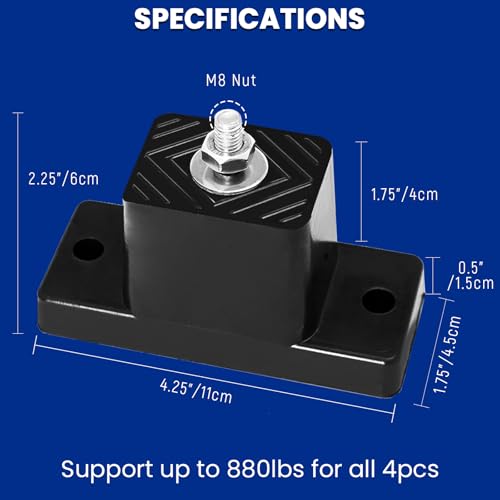 4 Pack Mini Split Pads - Anti Vibration Rubber Isolators for AC Units