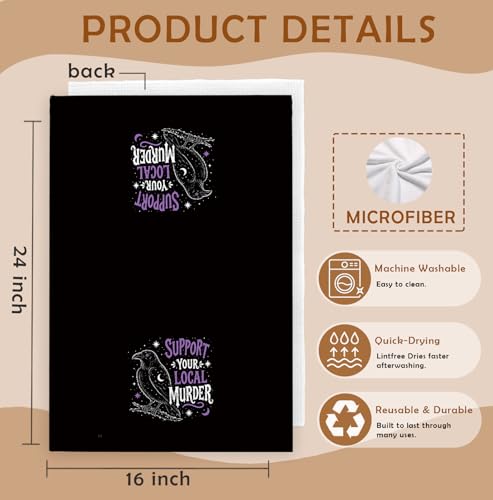 Gothic Crow Decorative Hand Towels - 16x24 Kitchen & Bath