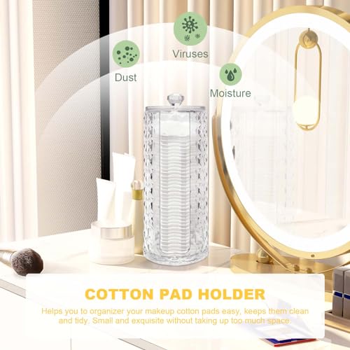 Acrylic Cotton Pads Holder - Easy Access Makeup Remover Organizer
