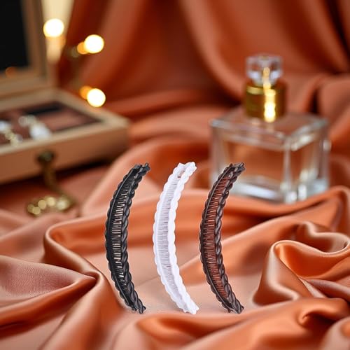 3 Pack Banana Hair Clips Set Vintage Bow Hair Grips for Thick Hair