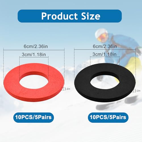 20 Pcs Ski Ankle Donut Boot Pads, Self-Adhesive EVA Snowboard Boots Pad Ski Boot Fitting Foam Pads Snowboard Boot Liner Padding to Reduce Heel Lift & Ankle Blisters