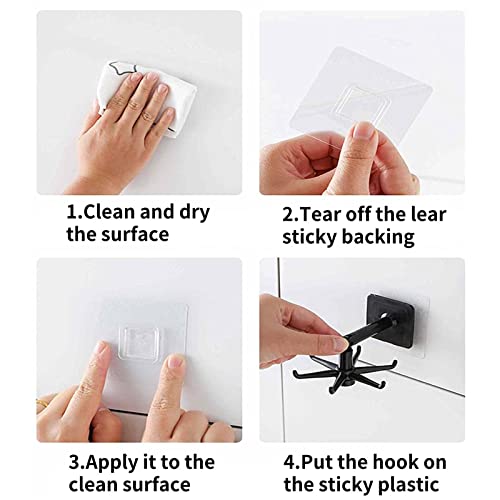 YeeBeny 360° Rotating Adhesive Hook - Black Folding Utensil Rack