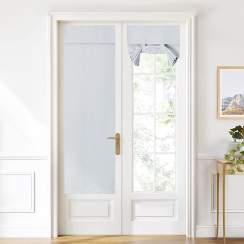 NICETOWN Greyish White Blackout Curtain 22"W x 72"L - Easy Install