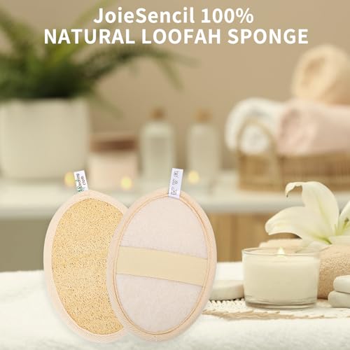 Natural Loofah Sponge Scrubber 2-Pack Eco-Friendly Travel Exfoliating Bath Pad