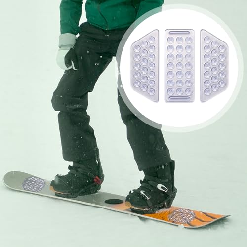 2Sets of 6pcs Stomp Pad, Clear Anti-Skidding Snowboard Stomp Pads Skis Board Grip Pad Mat for Snowboarding Snow Board Accessories