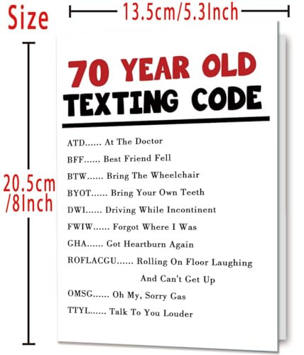 Humorous 70th Birthday Card for Men & Women | Fun Party Decoration