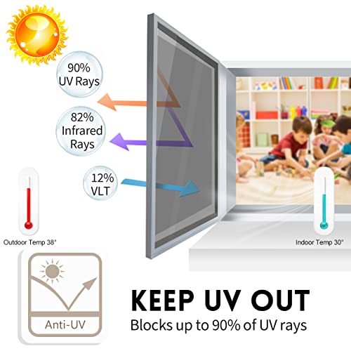 KESPEN One-Way Mirror Window Privacy Film, Heat Control Tint, 17.5" x 6.5'
